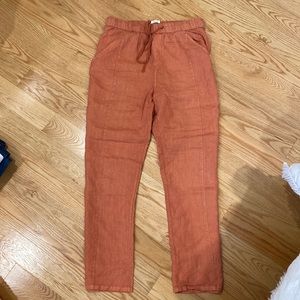 Peach linen summer pants